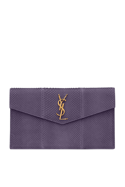 Uptown Python Leather Pouch
